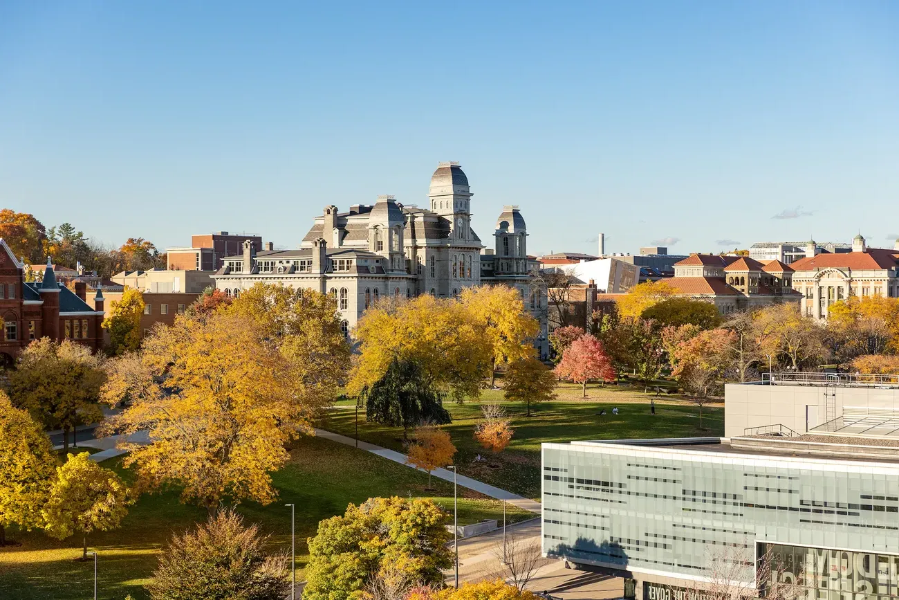 The rooftops of campus buildings.